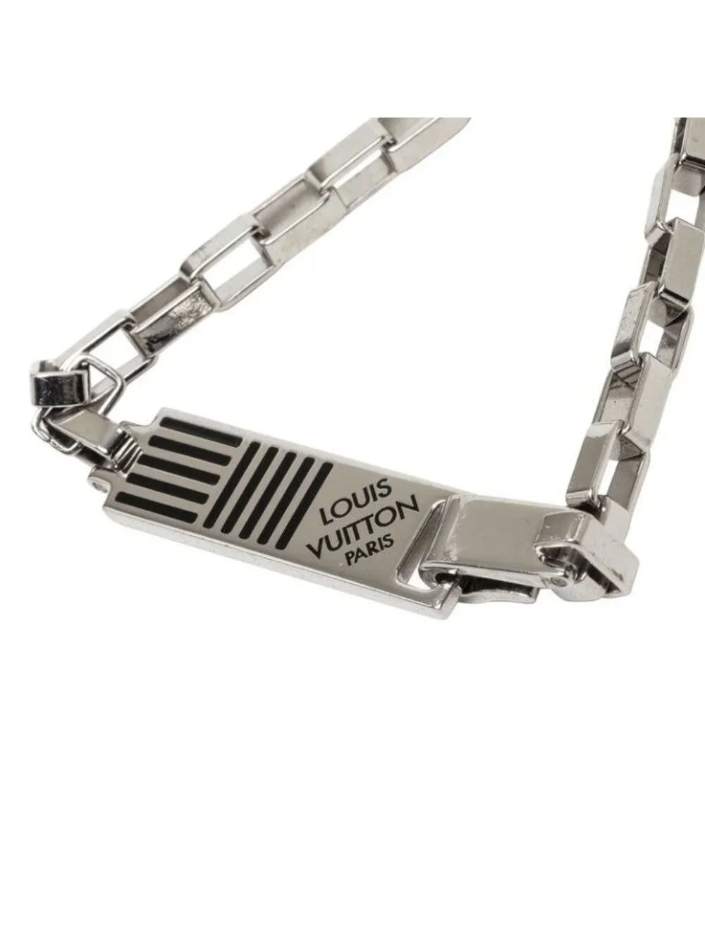 Louis Vuitton Damier Color Bracelet Silver Metal
